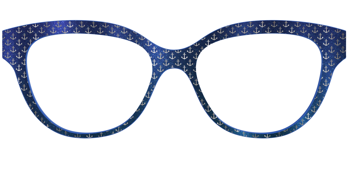 The Blue Shimmer with Silver Foil Anchors