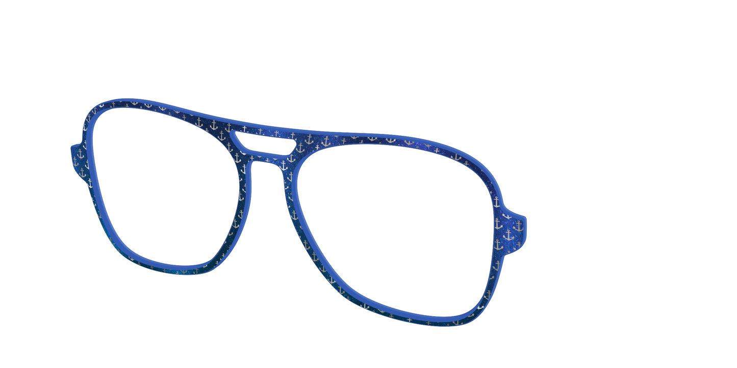 The Blue Shimmer with Silver Foil Anchors