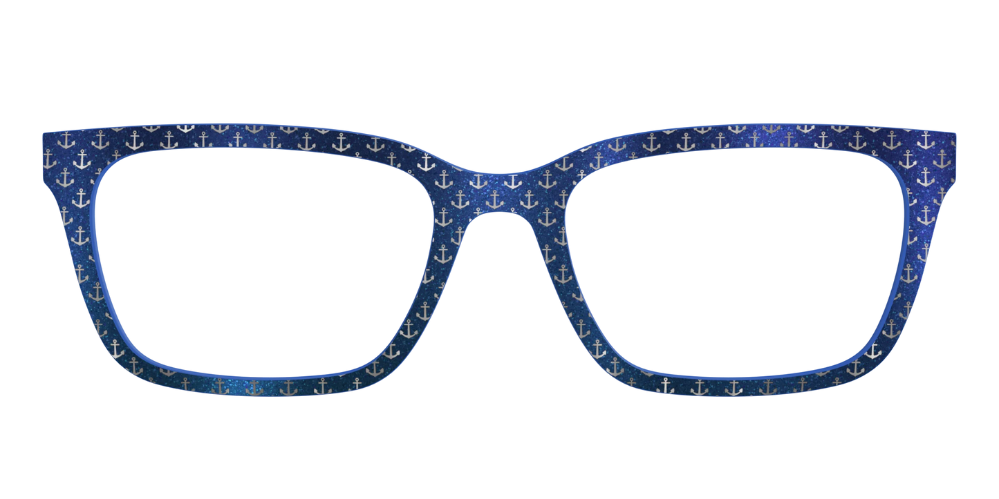 The Blue Shimmer with Silver Foil Anchors
