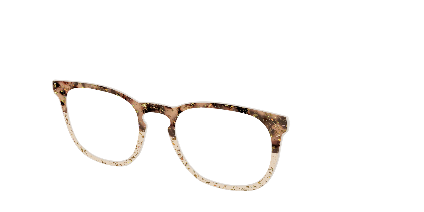 The Khaki Tortoise Crystal Split with Gold Flakes