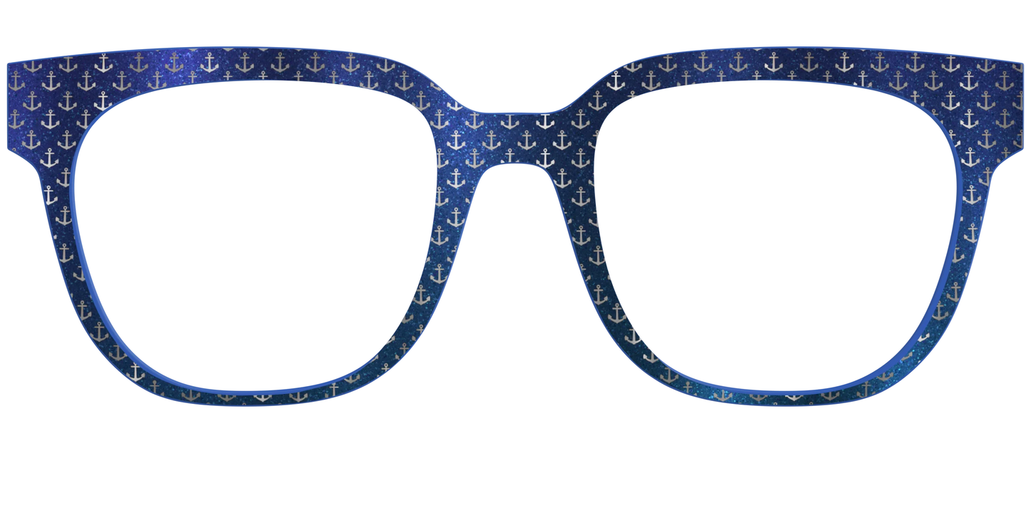 The Blue Shimmer with Silver Foil Anchors