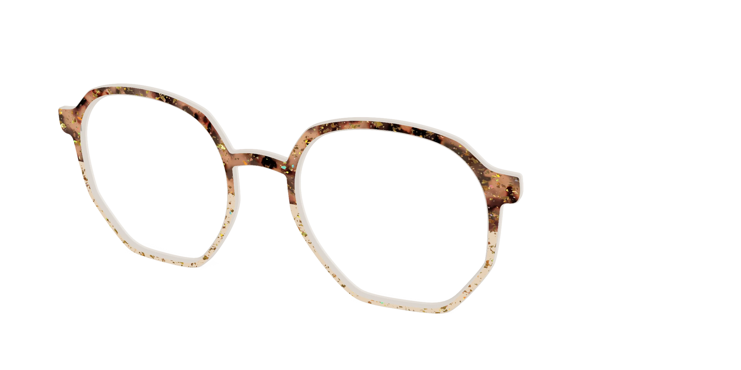 The Khaki Tortoise Crystal Split with Gold Flakes