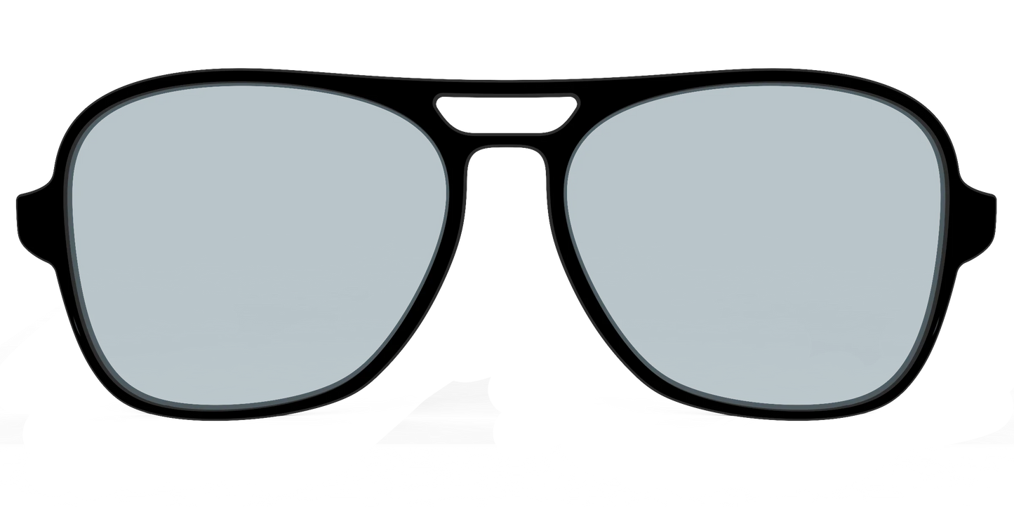 The Black With Slate Blue Lens