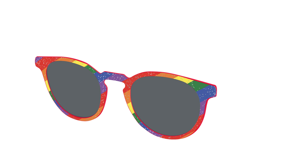 The Polarized Traditional Pride Flag Glitter Sun Top