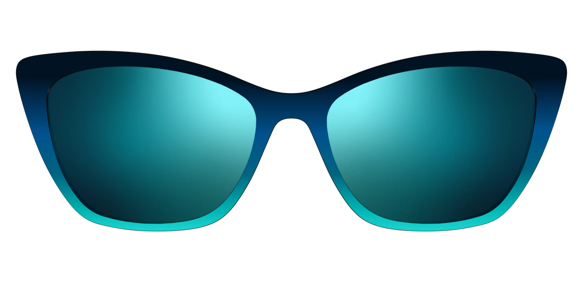 The Polarized Royal Blue to Seafoam Gradient Sun Top