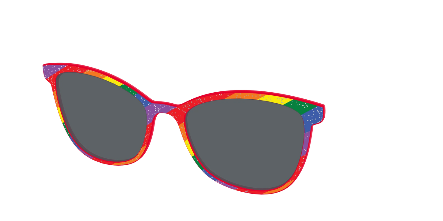The Polarized Traditional Pride Flag Glitter Sun Top