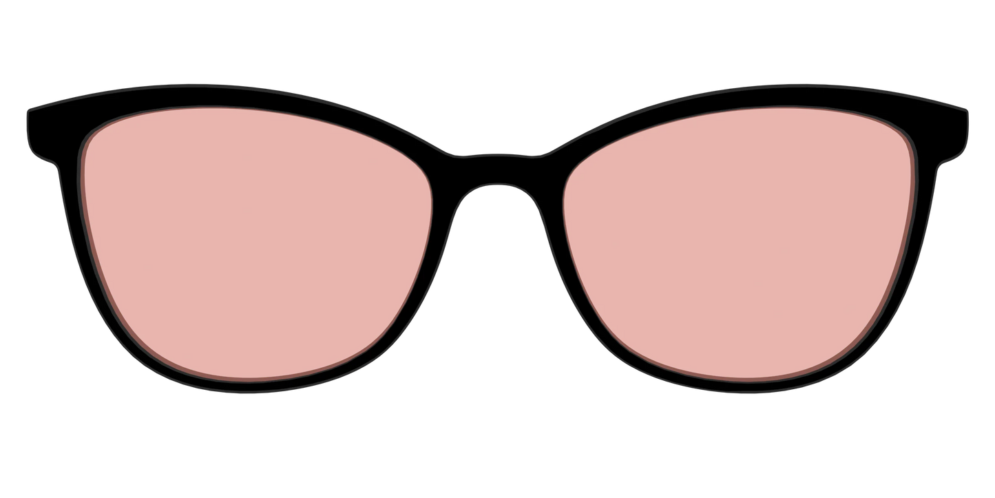 The Black With Coral Pink Lens