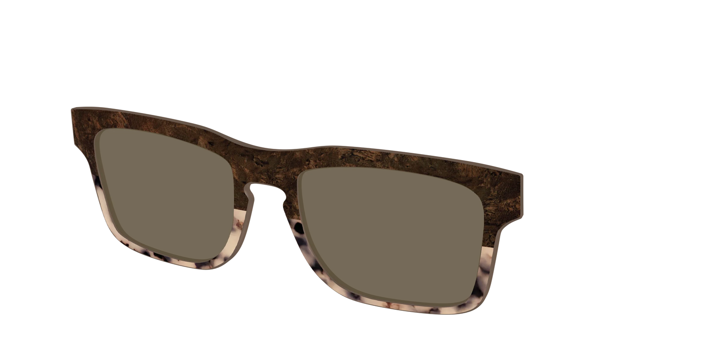 The Polarized Dark Oak Tortoise Split Sun Top