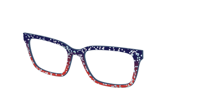The Navy to Scarlet Gradient with Star Glitter