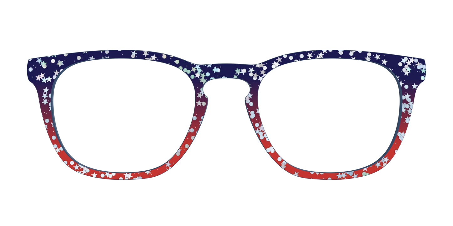 The Navy to Scarlet Gradient with Star Glitter