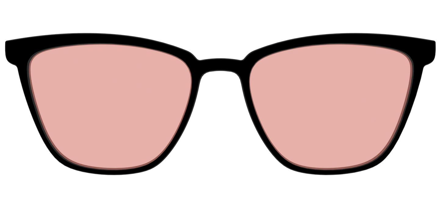 The Black With Coral Pink Lens