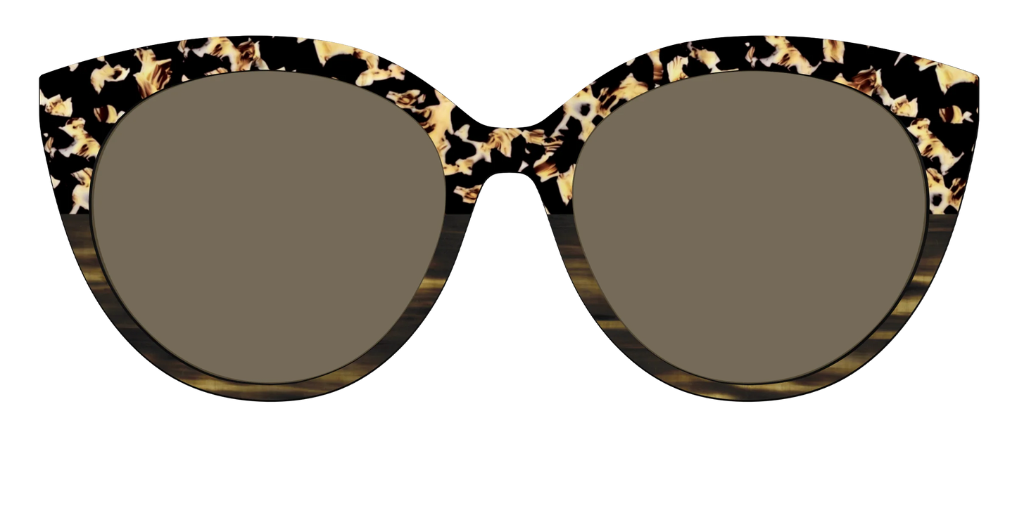 The Polarized Caramel Tortoise Horn Split Sun Top