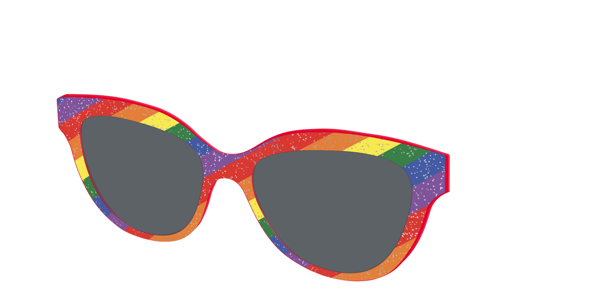 The Polarized Traditional Pride Flag Glitter Sun Top