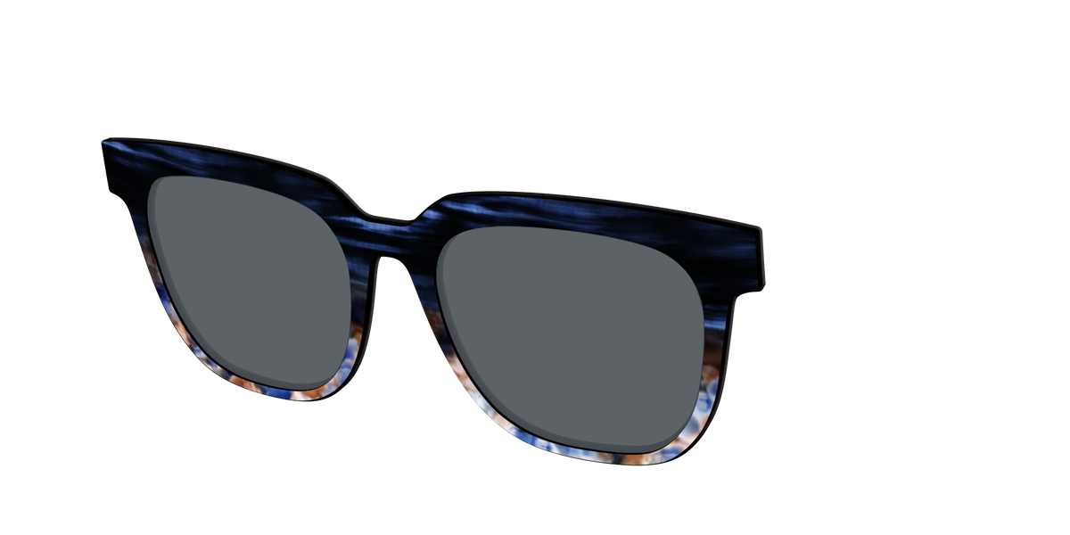 The Polarized Blue Horn Tortoise Sun Top