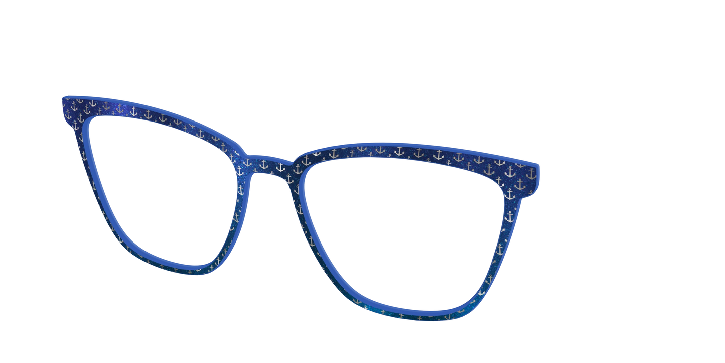 The Blue Shimmer with Silver Foil Anchors
