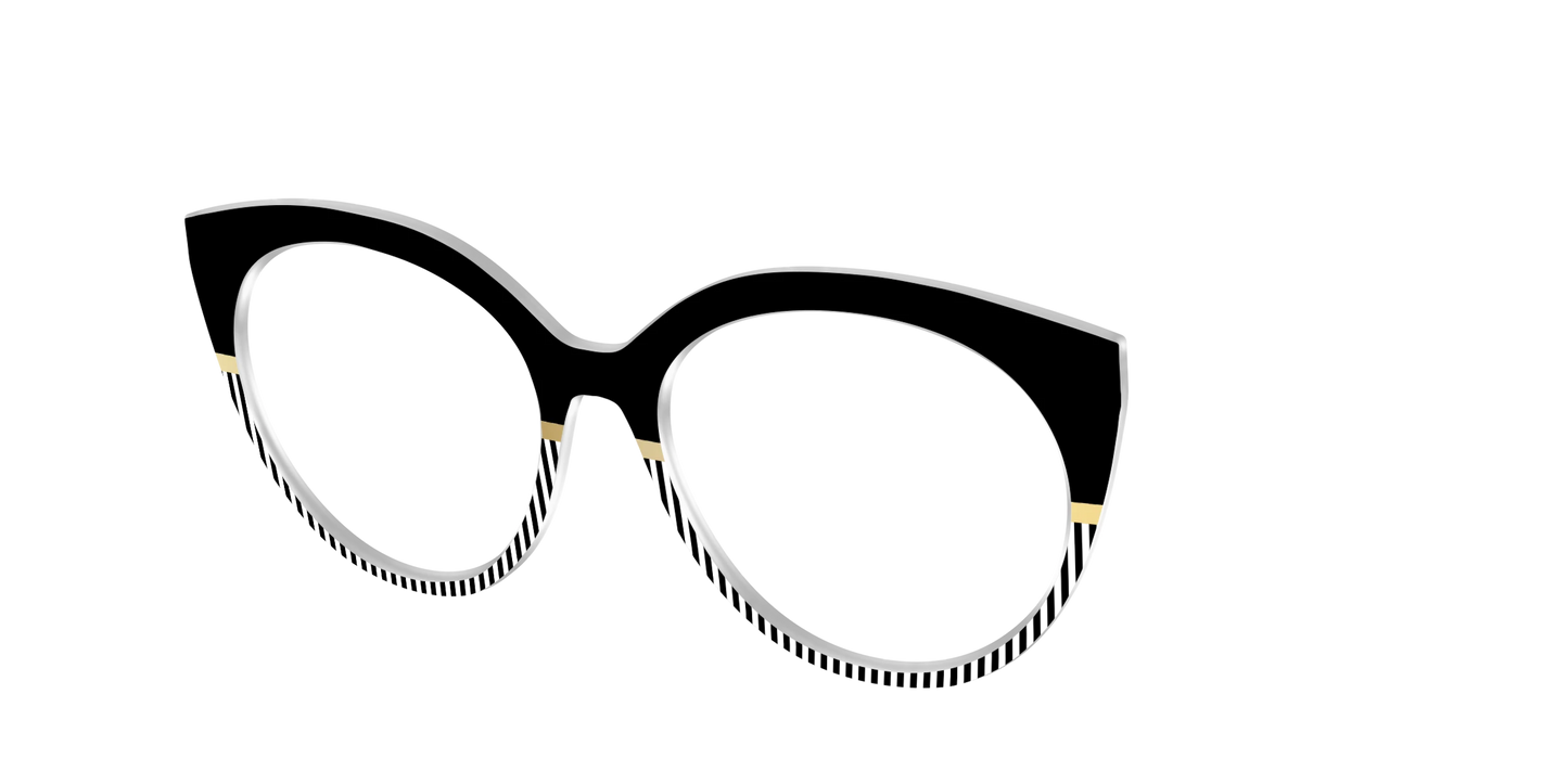 The Chic Stripes Crystal with Gold Foil
