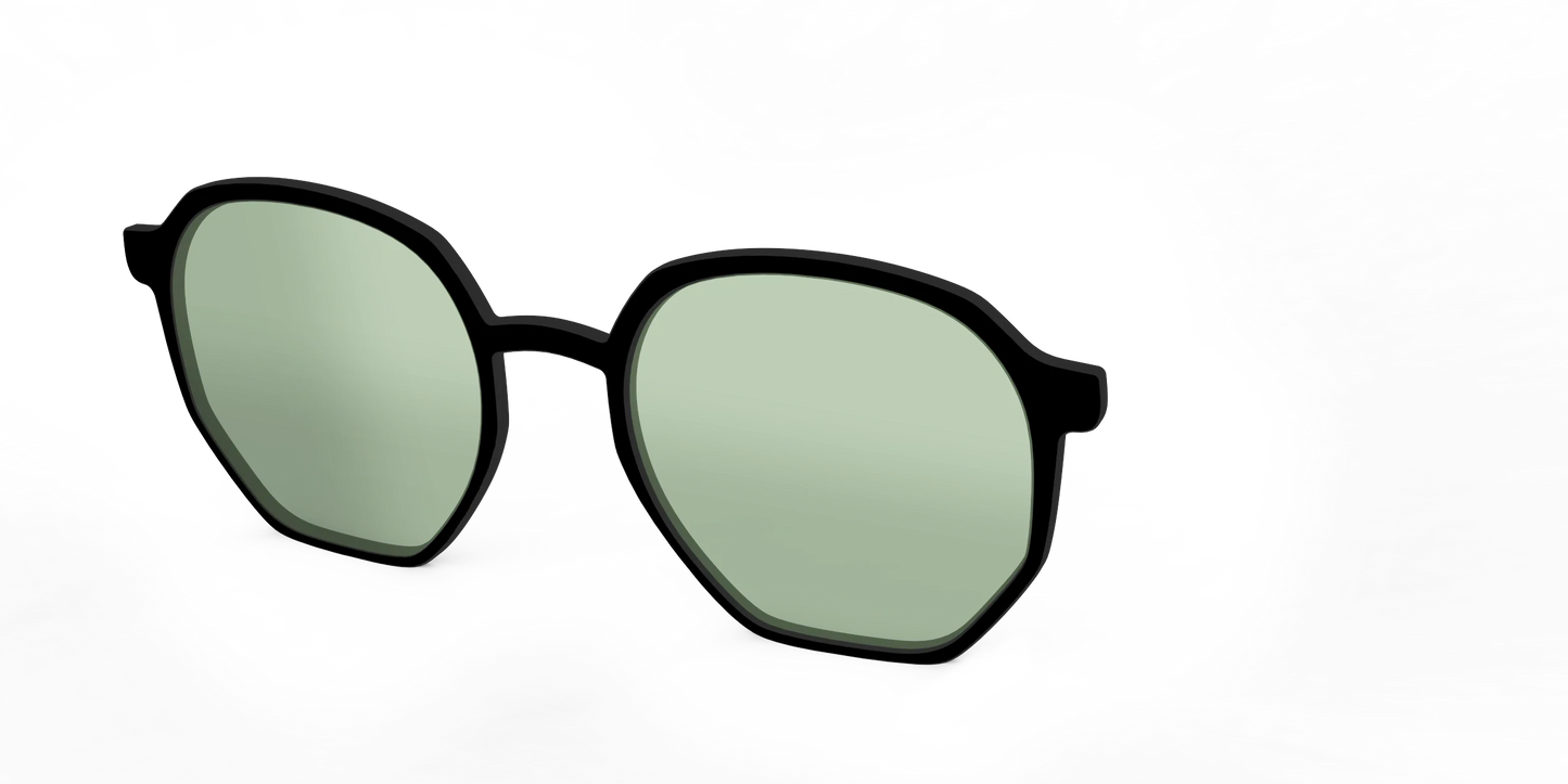 The Black With Sage Green Lens