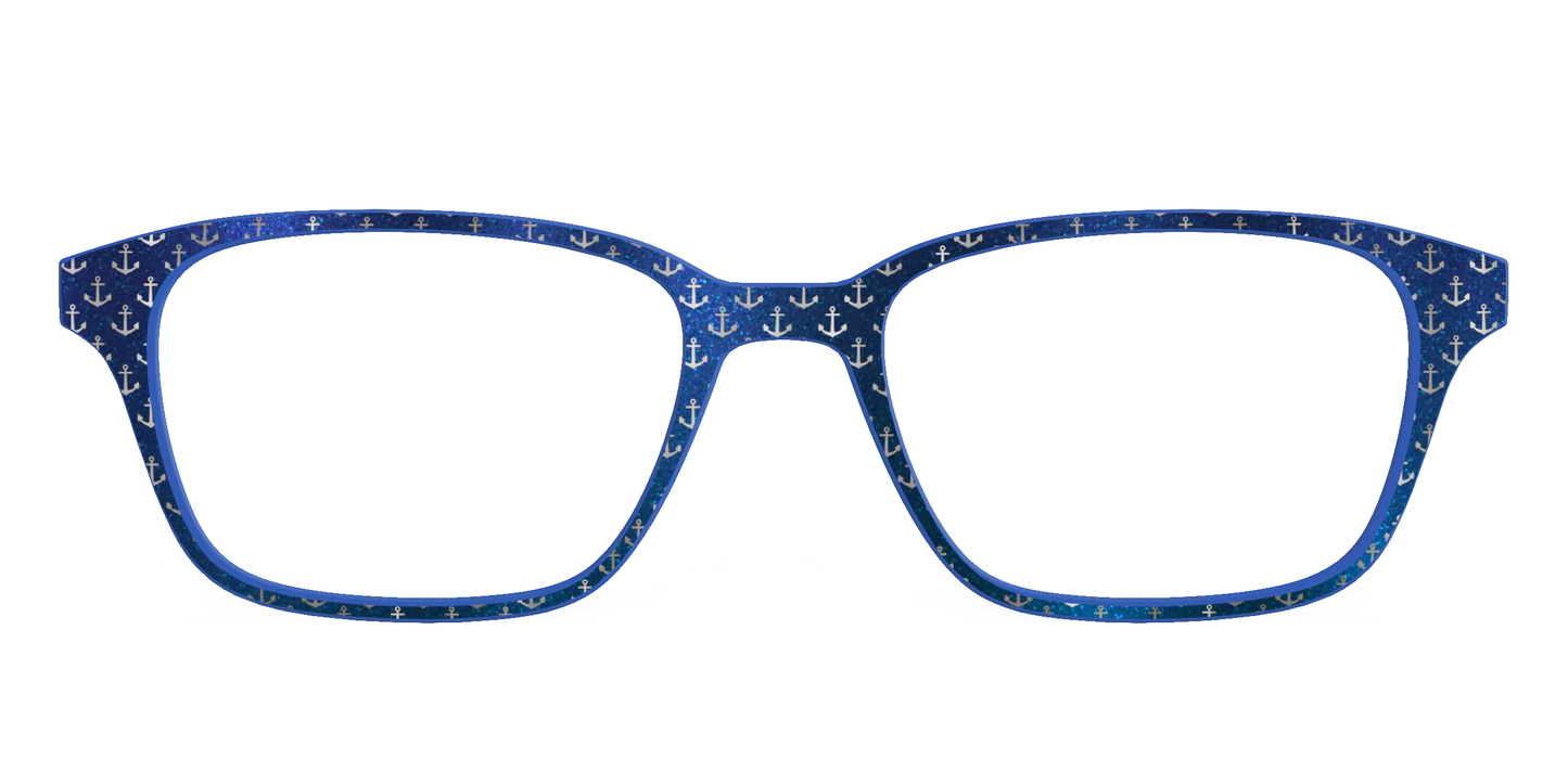 The Blue Shimmer with Silver Foil Anchors
