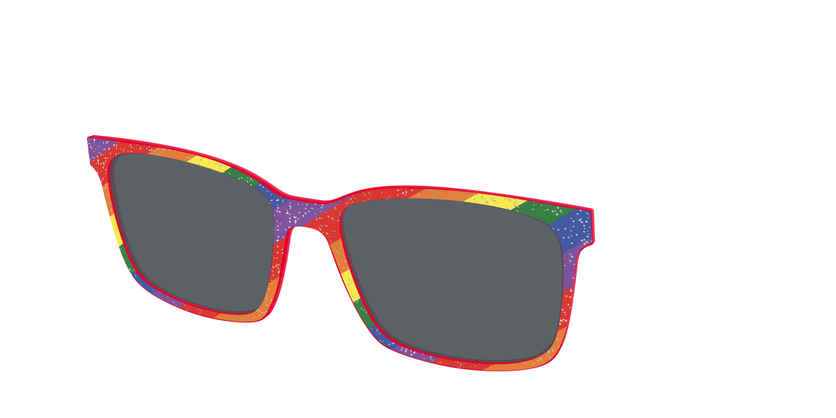 The Polarized Traditional Pride Flag Glitter Sun Top