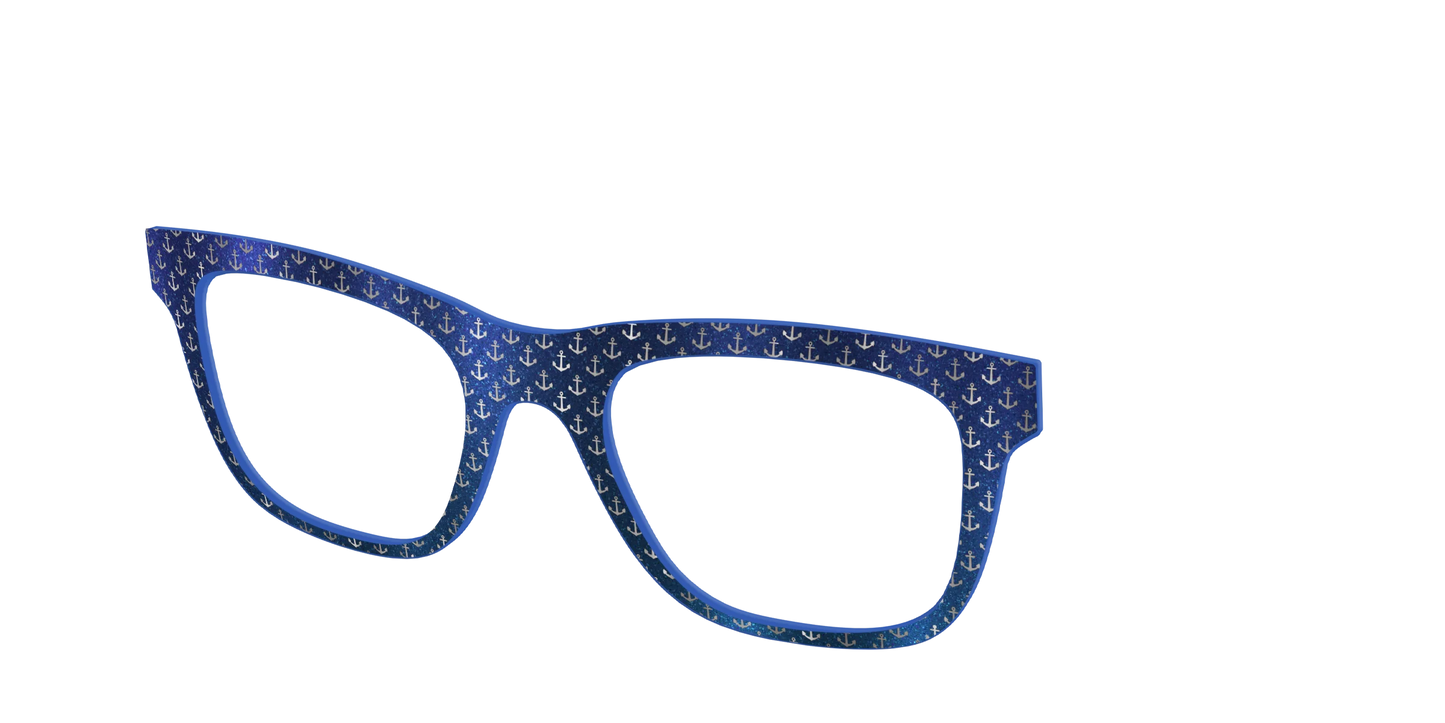 The Blue Shimmer with Silver Foil Anchors