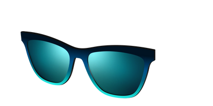 The Polarized Royal Blue to Seafoam Gradient Sun Top