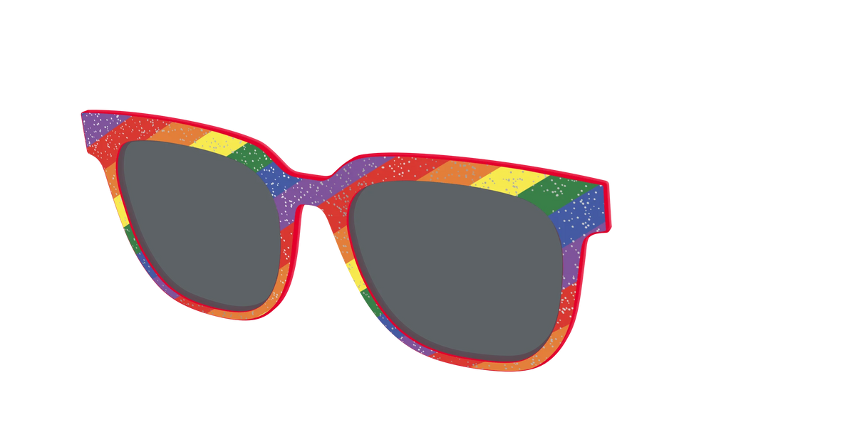 The Polarized Traditional Pride Flag Glitter Sun Top