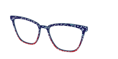 The Navy to Scarlet Gradient with Star Glitter