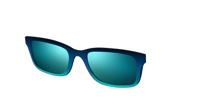 The Polarized Royal Blue to Seafoam Gradient Sun Top