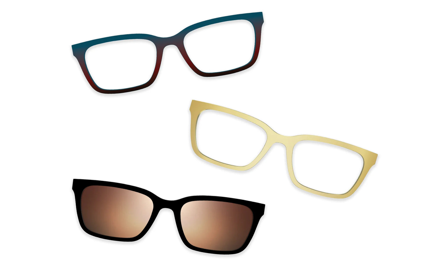 Tortoise Acetate Gold Metal - Set