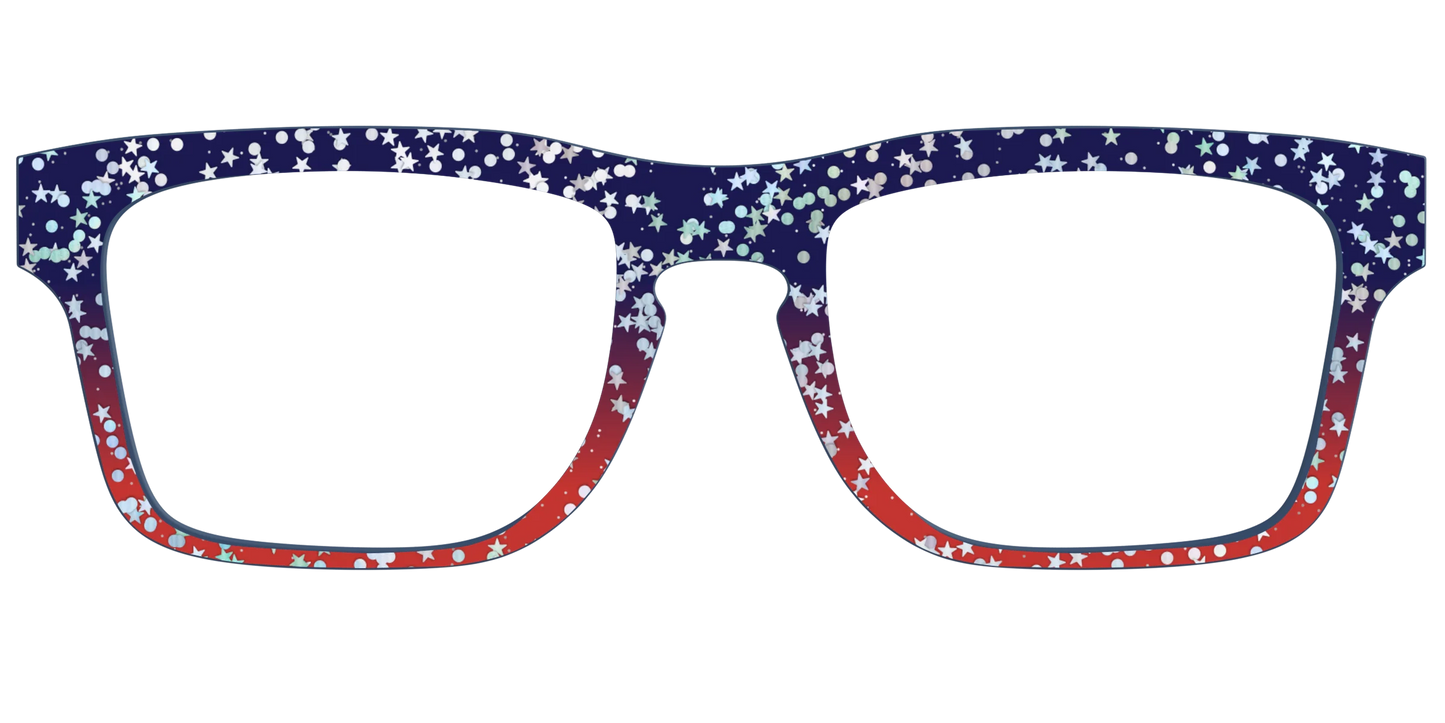 The Navy to Scarlet Gradient with Star Glitter