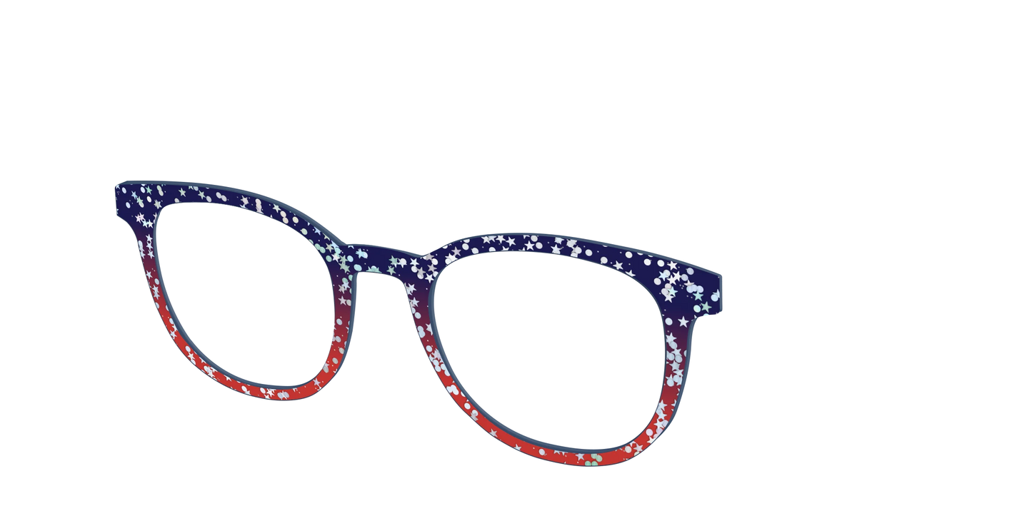 The Navy to Scarlet Gradient with Star Glitter