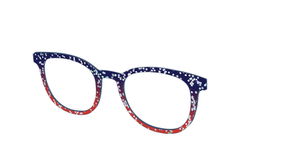 The Navy to Scarlet Gradient with Star Glitter