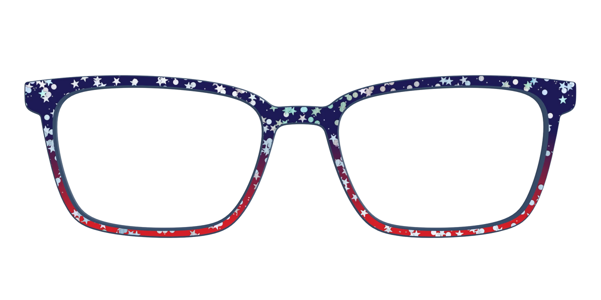 The Navy to Scarlet Gradient with Star Glitter