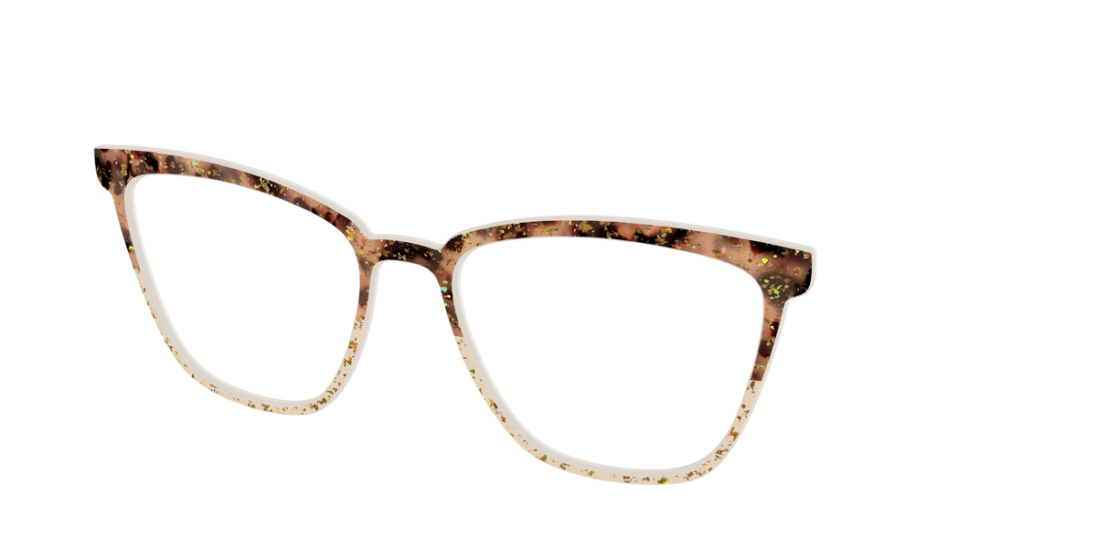 The Khaki Tortoise Crystal Split with Gold Flakes
