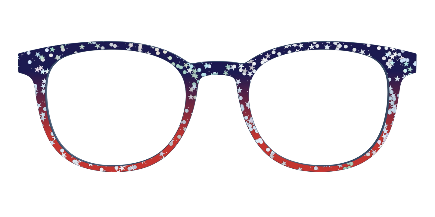 The Navy to Scarlet Gradient with Star Glitter