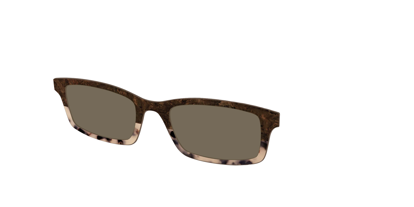 The Polarized Dark Oak Tortoise Split Sun Top