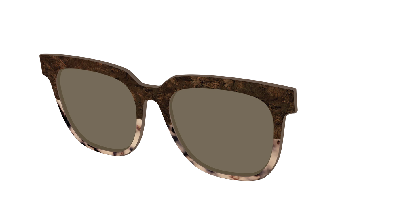 The Polarized Dark Oak Tortoise Split Sun Top