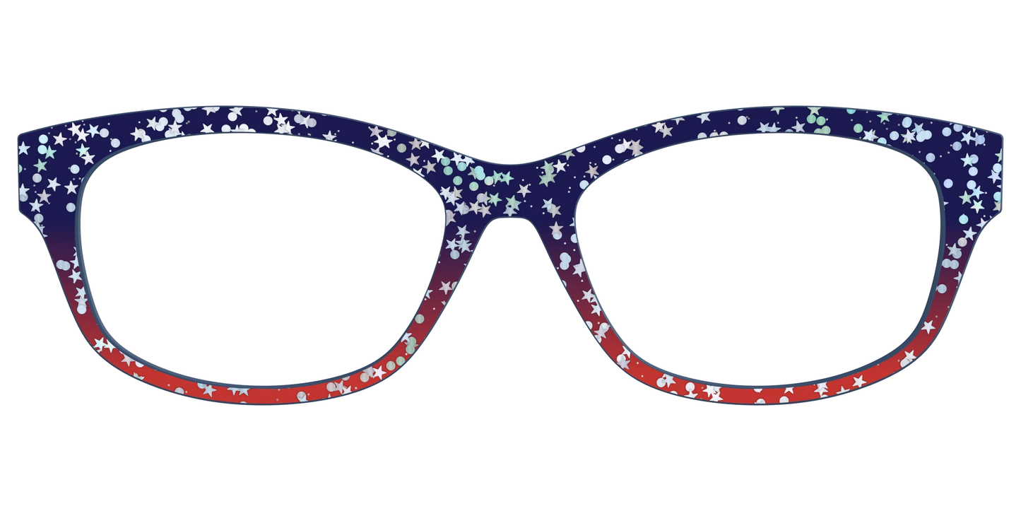 The Navy to Scarlet Gradient with Star Glitter