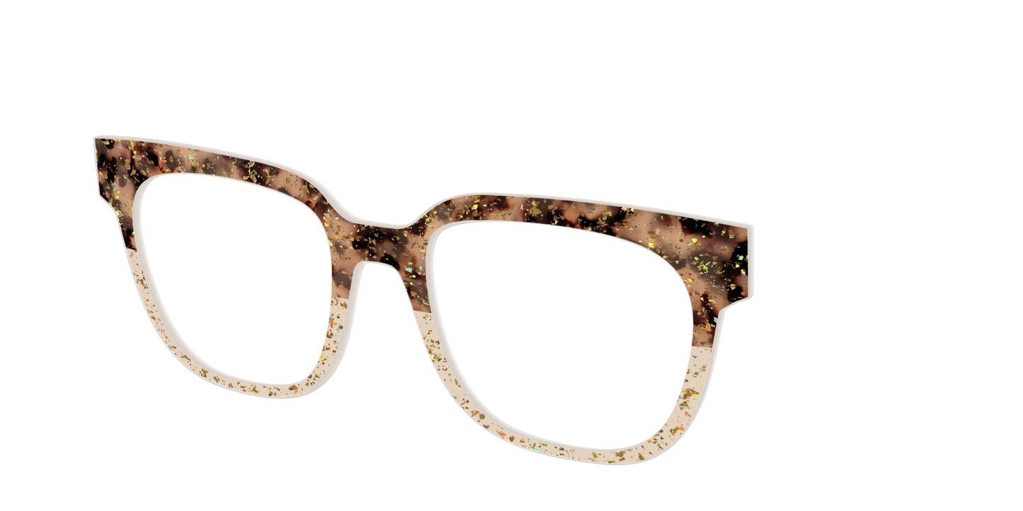 The Khaki Tortoise Crystal Split with Gold Flakes