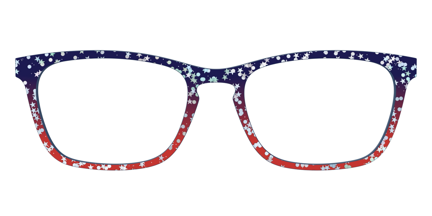 The Navy to Scarlet Gradient with Star Glitter