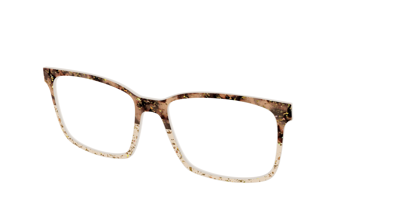 The Khaki Tortoise Crystal Split with Gold Flakes
