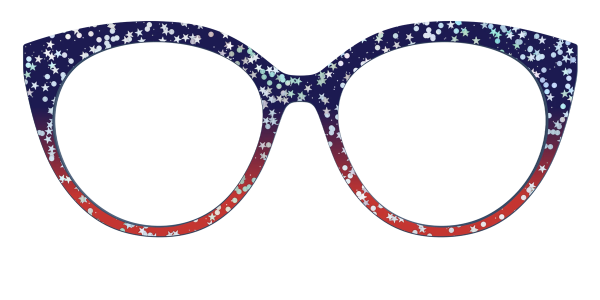 The Navy to Scarlet Gradient with Star Glitter