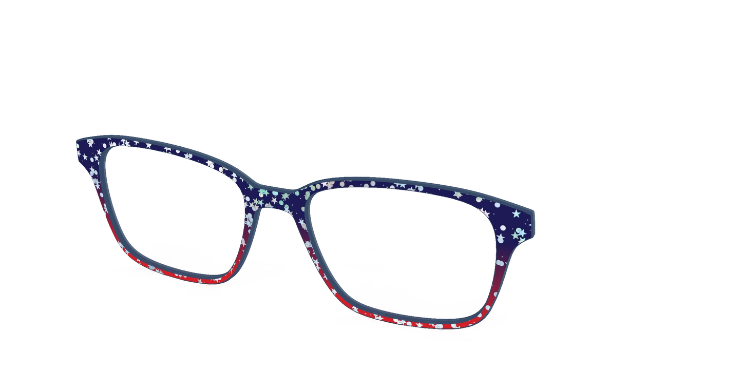 The Navy to Scarlet Gradient with Star Glitter