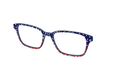 The Navy to Scarlet Gradient with Star Glitter