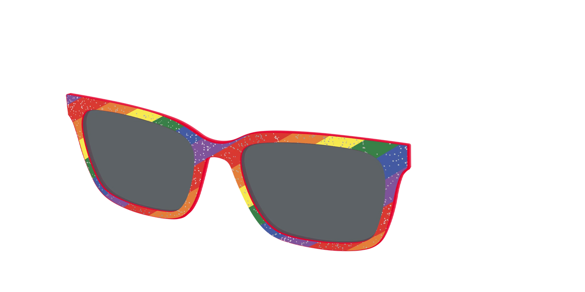The Polarized Traditional Pride Flag Glitter Sun Top