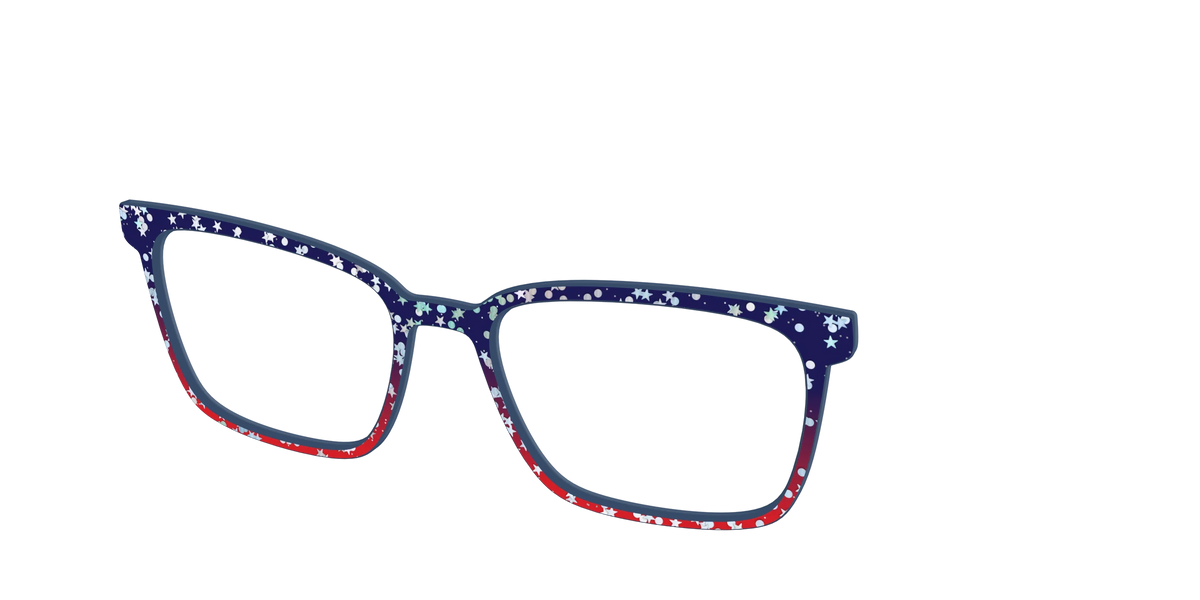 The Navy to Scarlet Gradient with Star Glitter
