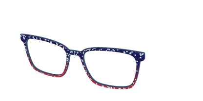 The Navy to Scarlet Gradient with Star Glitter