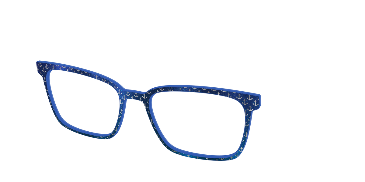 The Blue Shimmer with Silver Foil Anchors