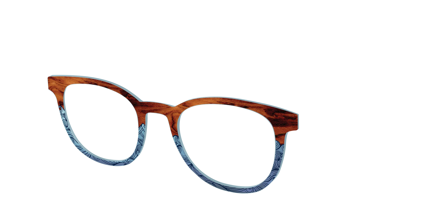 The Blue Wood Waves Crystal