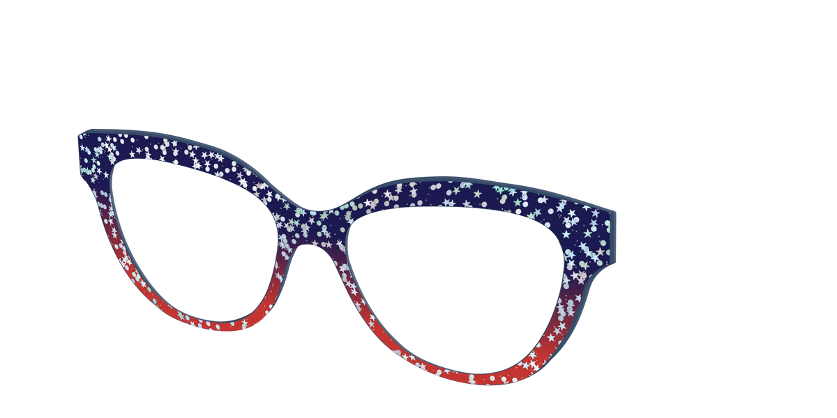 The Navy to Scarlet Gradient with Star Glitter